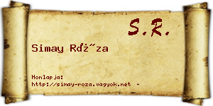 Simay Róza névjegykártya