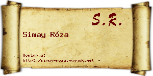 Simay Róza névjegykártya